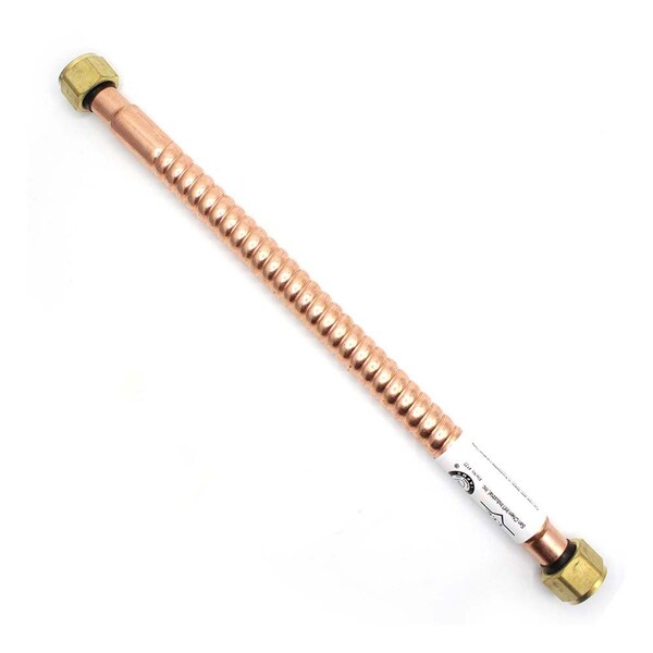Thrifco Plumbing Copper 7/8 In O.D. Water Heater Flex Hose, 3/4 in. FIP x 3/4 In. FIP Swivel Connectors, 15 In. Long 4400196 - main